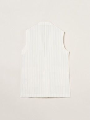 Crisp weave long gillet 詳細画像