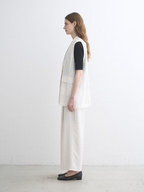 Crisp weave long gillet 詳細画像