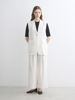 Crisp weave long gillet 詳細画像