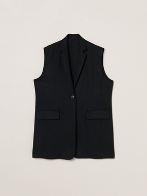 Crisp weave long gillet 詳細画像