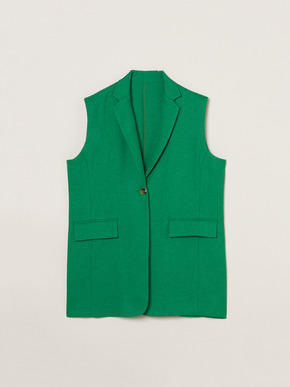 Crisp weave long gillet 詳細画像