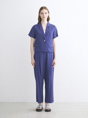 Veil plaid short sleeve jacket 詳細画像