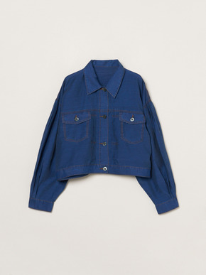 Sheer denim shirt jacket 詳細画像