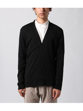 Men's brushed rib l/s cardigan 詳細画像