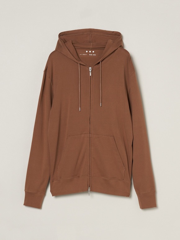 Men's brushed rib double hoody