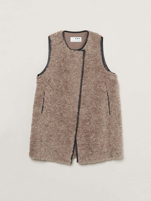 Poodle boa long vest