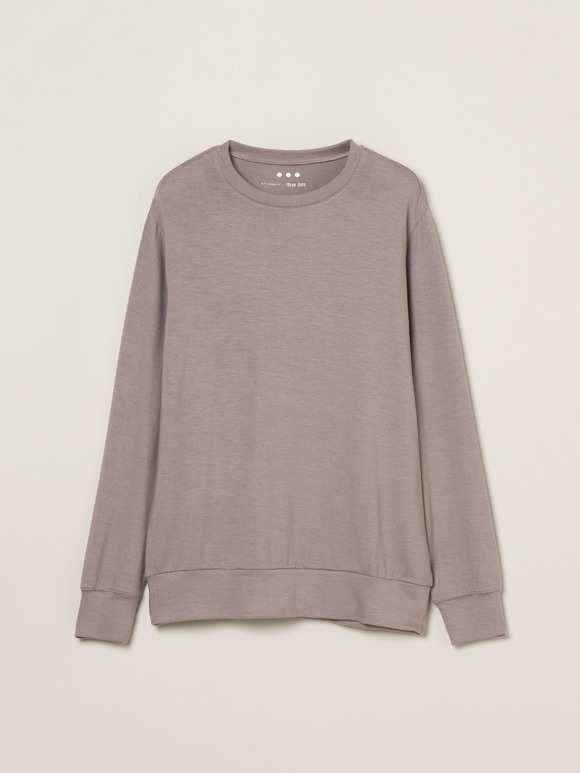 Brushed sweater simple crew neck