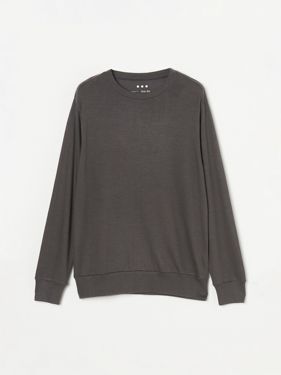 Brushed sweater simple crew neck