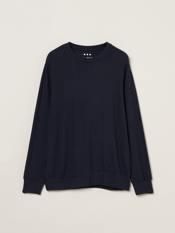 Brushed sweater simple crew neck