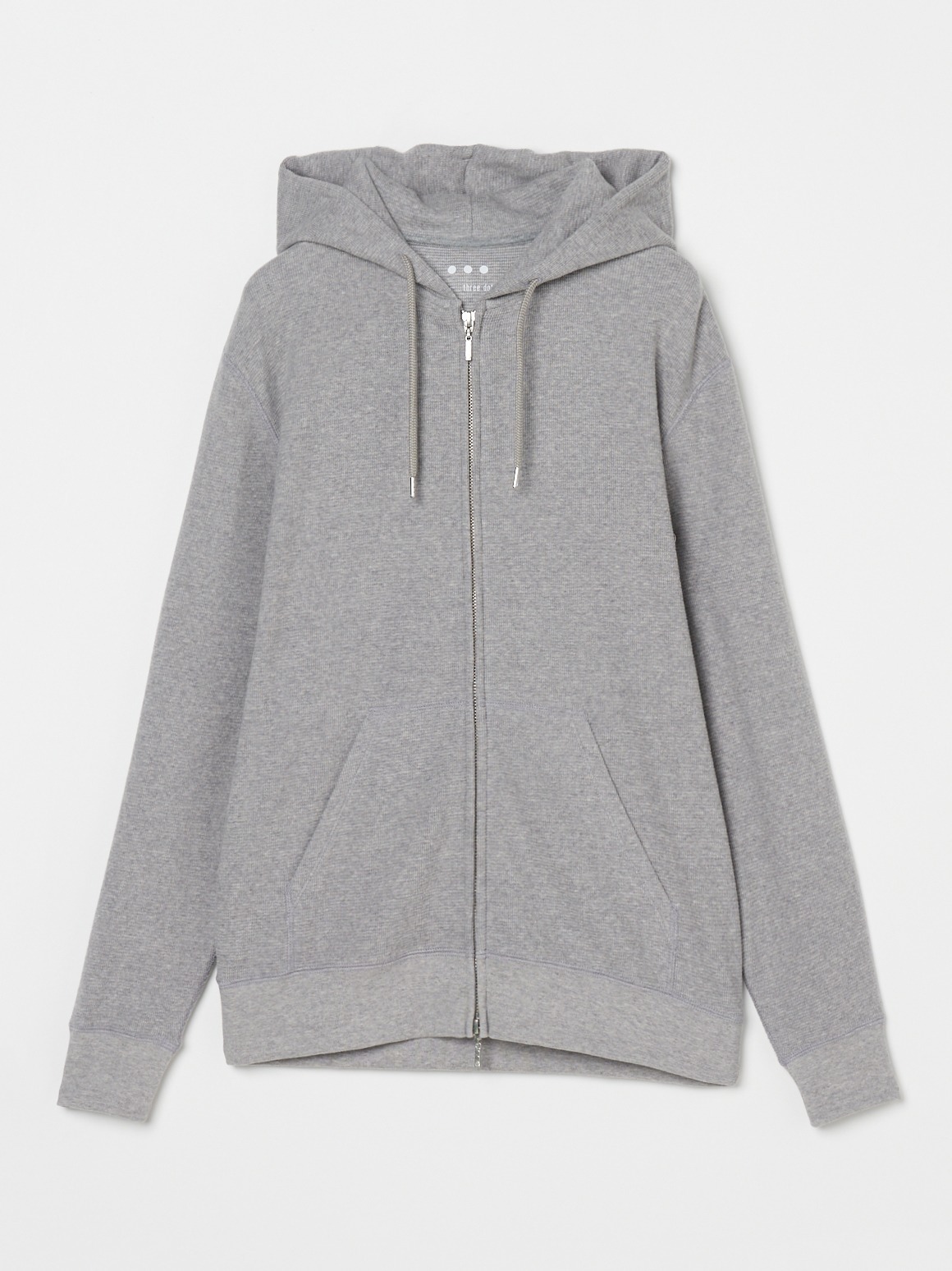 Men's supima bare waffle zip hoody｜スリードッツ オフィシャル 