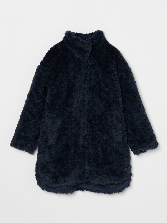 Upcycled eco fur middle coat｜スリードッツ オフィシャル 