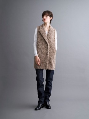 Poodle boa tailored vest 詳細画像