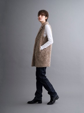 Poodle boa tailored vest 詳細画像