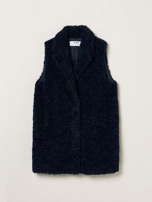 【Emma】Poodle boa tailored vest