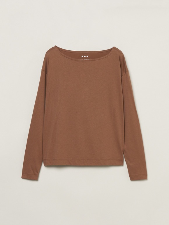 Sanded jersey l/s boatneck tee