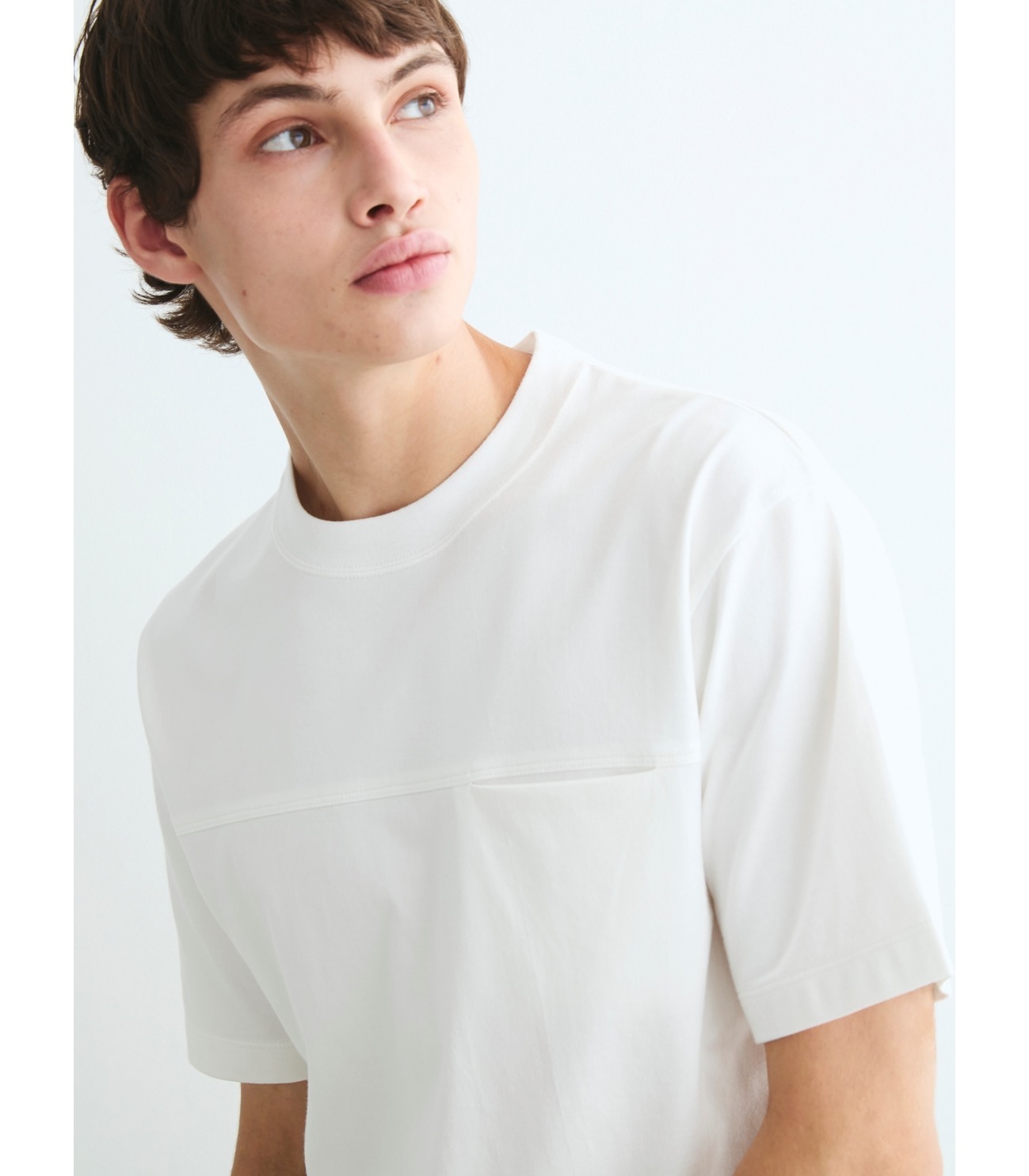 Men's cotton silk s/s pocket T｜スリードッツ オフィシャル