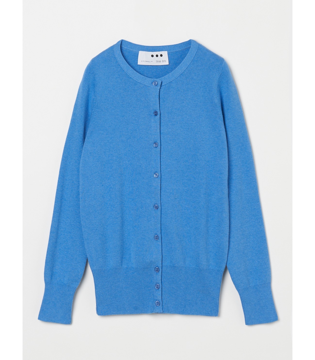 Cotton melange l/s crew cardigan｜スリードッツ オフィシャル