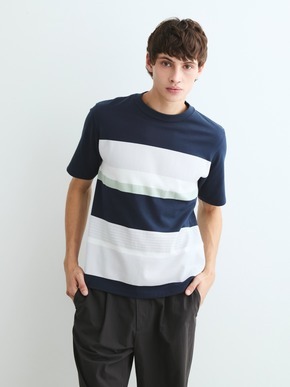 Men's random border s/s crewneck 詳細画像