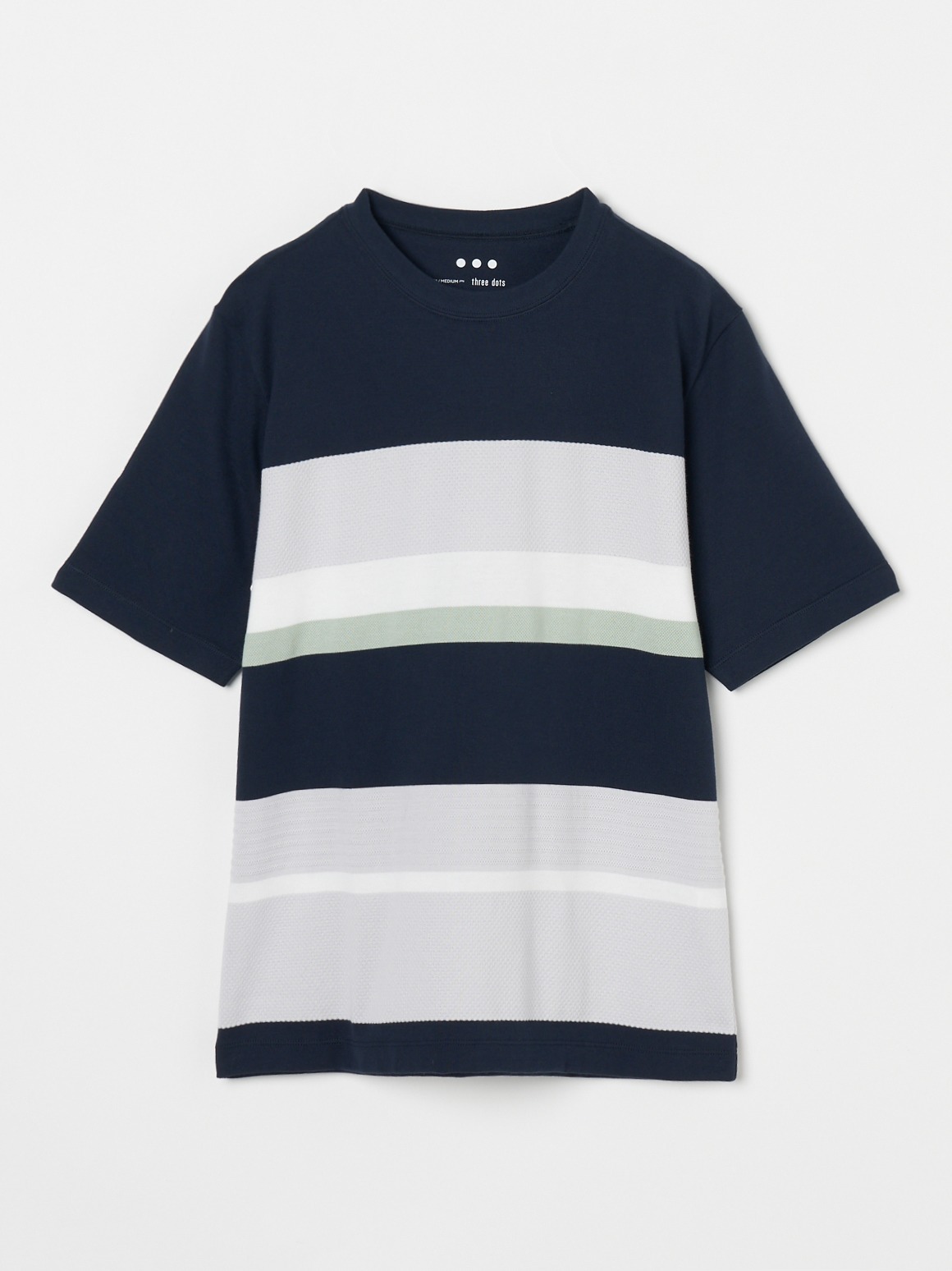 Men's random border s/s crewneck｜スリードッツ オフィシャル