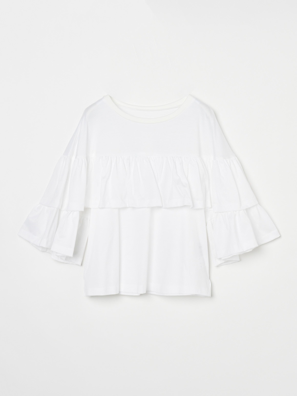 Deco t-shirt ruffle sleeve｜スリードッツ オフィシャルオンライン