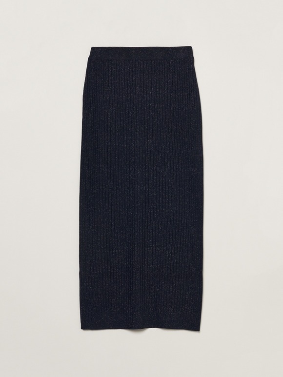 Lurex sweater rib skirt