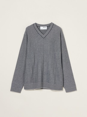 Men's crazy border l/s v neck 詳細画像