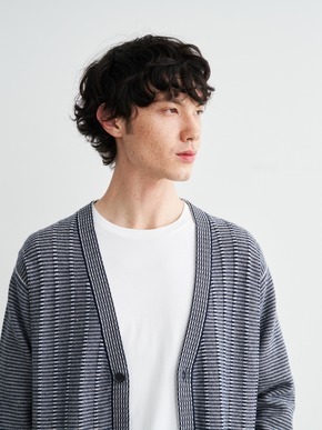 Men's crazy border vneckcardigan 詳細画像