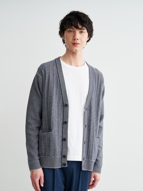 Men's crazy border vneckcardigan 詳細画像