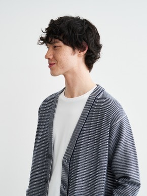 Men's crazy border vneckcardigan 詳細画像