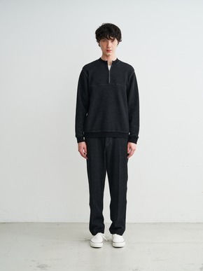 Men's doubleface long sleeve half zip pullover 詳細画像