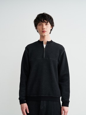 Men's doubleface long sleeve half zip pullover 詳細画像