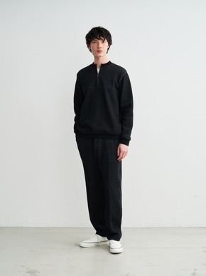 Men's doubleface long sleeve half zip pullover 詳細画像