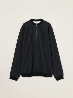 Men's doubleface long sleeve half zip pullover 詳細画像