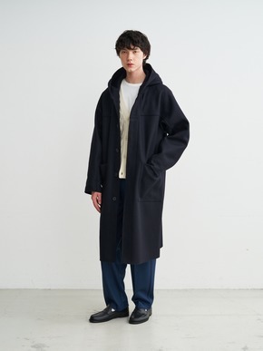 Men's fine merino melton hoodie coat 詳細画像