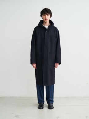 Men's fine merino melton hoodie coat 詳細画像