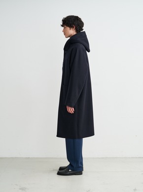 Men's fine merino melton hoodie coat 詳細画像