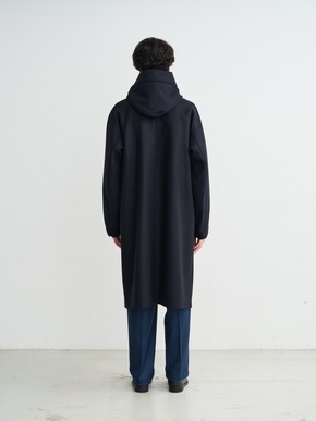 Men's fine merino melton hoodie coat 詳細画像