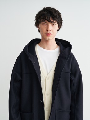 Men's fine merino melton hoodie coat 詳細画像