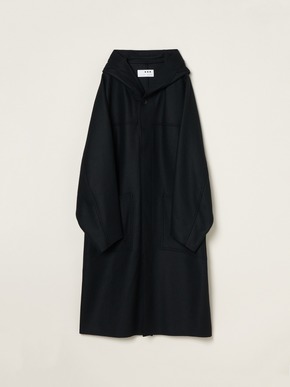 Men's fine merino melton hoodie coat 詳細画像