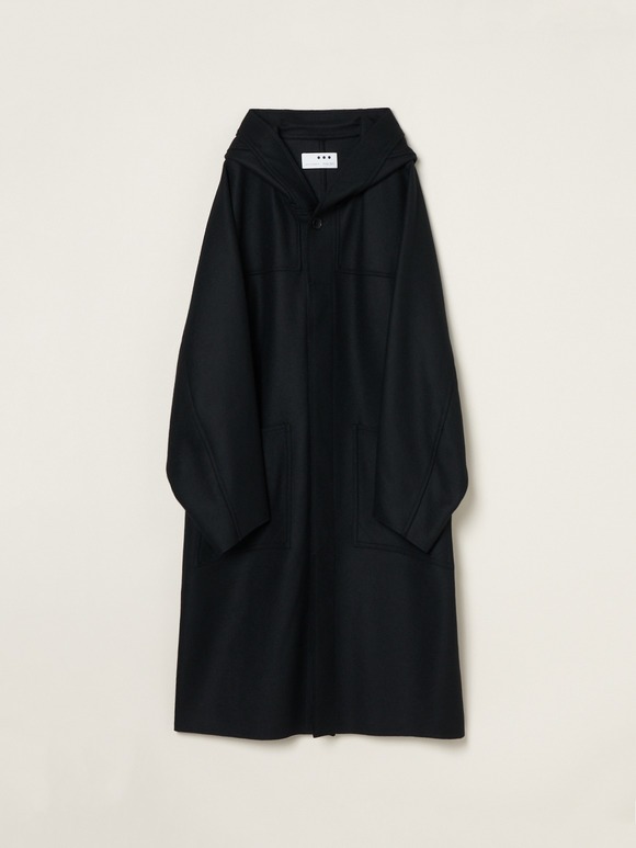 Men's fine merino melton hoodie coat