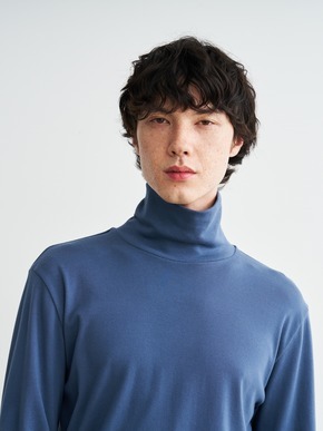 Men's brushed rib l/s turtle neck 詳細画像