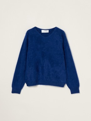 Fur cashmere v-neck pullover 詳細画像