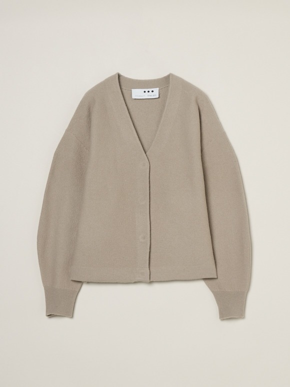 Felt sweater blouson cardigan