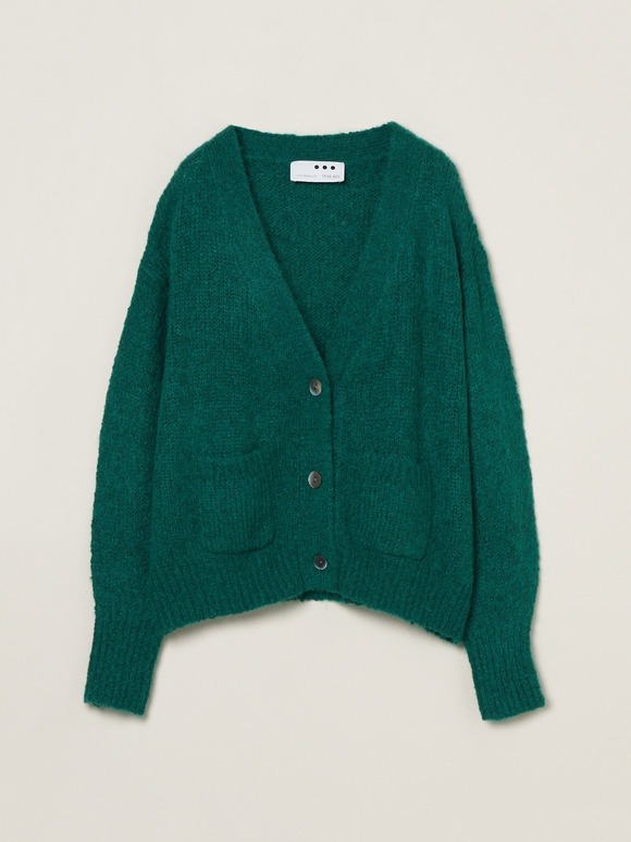 Color shaggy pocket cardigan