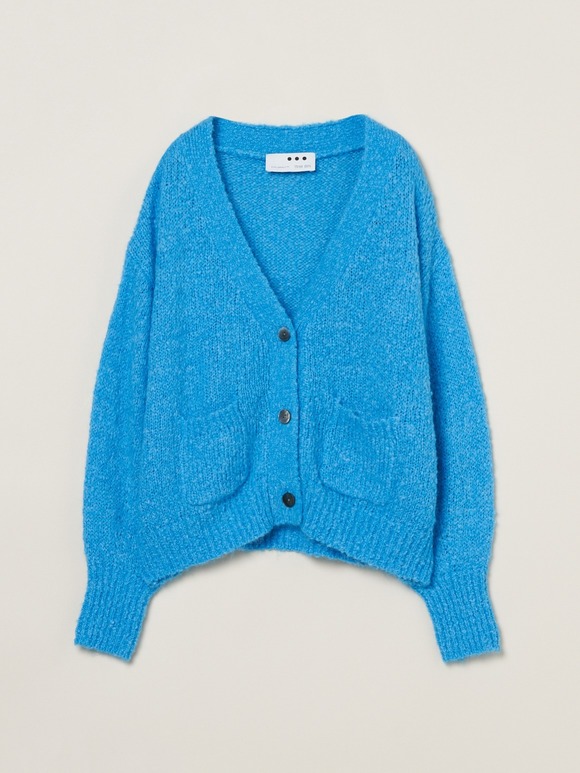 Color shaggy pocket cardigan