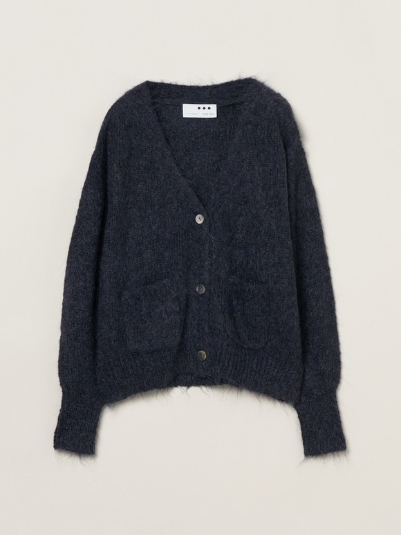 Color shaggy pocket cardigan