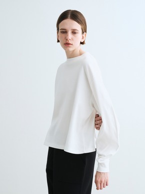 Silky cotton knit curved sleeveT 詳細画像