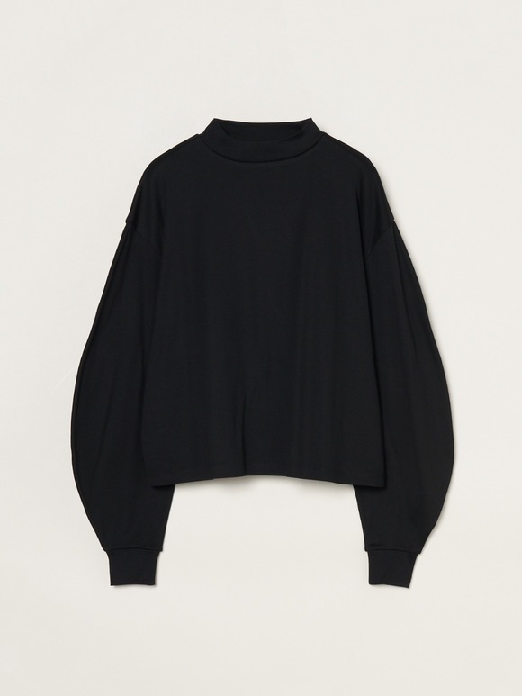 Silky cotton knit curved sleeveT