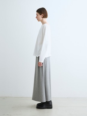 Silky cotton knit boat neck tee 詳細画像