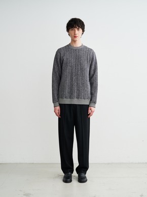 Men's boiled herringbone l/s crew 詳細画像